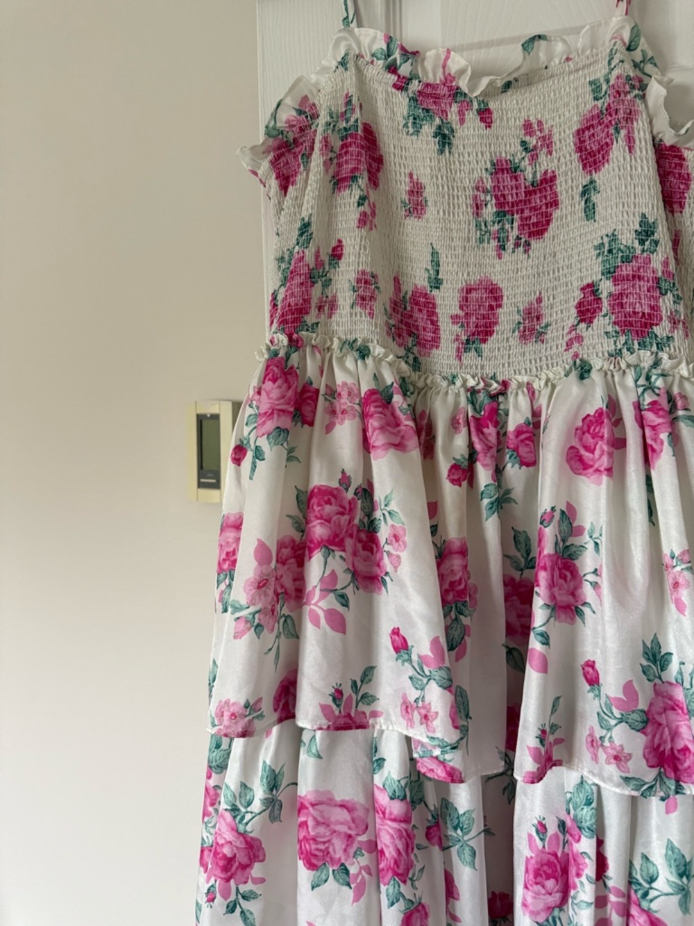 LoveShackFancy Target White Dress with Pink Rose Print - Picture 2 of 4